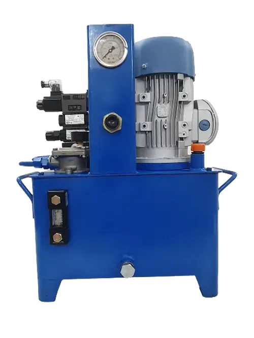 Custom hydraulic power pack unit electric motor pump solenoid valve pressure gauge sight glass 0.5 to 20 HP 350 bar supplier Jodhpur