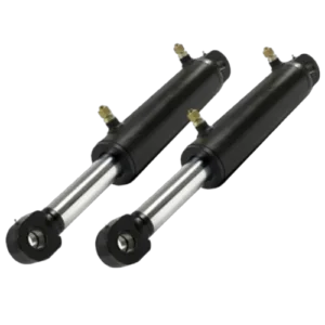 Double acting hydraulic cylinder clevis eye mount chrome rod black barrel 25mm to 200mm bore custom supplier Jodhpur