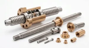 High-precision Hiwin ball screw and nut range featuring cutaway view of ball bearing internal mechanism for linear motion.