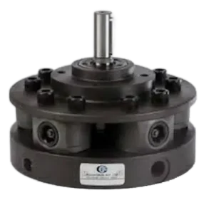 Polyhydron Series radial piston pump with multi-port body and drive shaft for high-pressure industrial hydraulic systems. 1R, 2R, 11R, 12R series